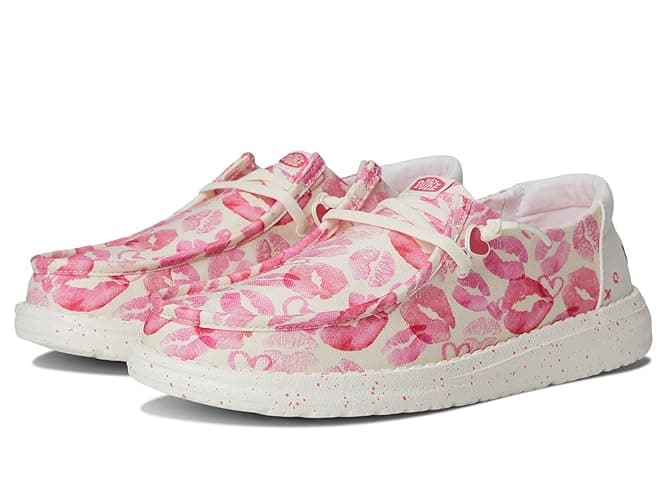 Hey Dude Women's Wendy Kisses Loafer - 7 - Pink/White
