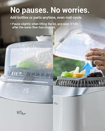 Bear Bottle Washer Pro, Baby Bottle Washer and Sterilizer and Dryer - All in One Machine for Bottles, Pump Parts & Baby Essentials with 90 Detergent Tablets - Effortless, Time-Saving thumbnail 3