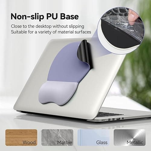 TECKNET Gel Ergonomic Mouse Pad & Keyboard Wrist Rest & Coaster | 3 in 1 Set, Pain Relief, Milk Silk Cloth, Non-Slip PU Base, Easy Typing, Memory Foam Wrist Support for Office & Home thumbnail 6
