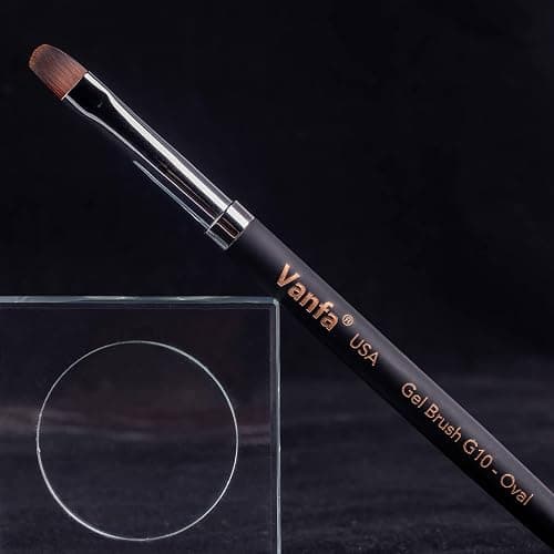 Vanfa Gel Nail Brush for Builder Gel, Polygel, HardGel, Nail Painting (G10 - Oval Head, Pack of 1) thumbnail 2