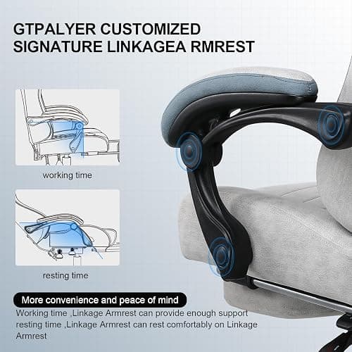 GTPLAYER Gaming Chair, Computer Office Chair with Pocket Spring Cushion, Linkage Armrests and Footrest, High Back Ergonomic Computer Chair with Lumbar Support Task Chair with Footrest thumbnail 6