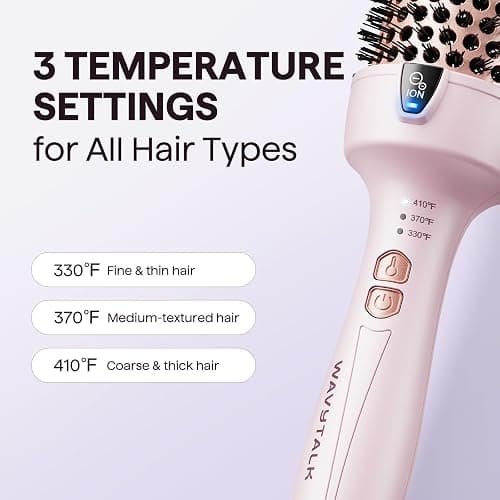 Wavytalk Thermal Brush, Blowout Express 1.7 Inch Blowout Brush, Negative Ion Technology for Creating Smooth Relax Blowouts, Give The Hair Body and Shine, Millennial Pink thumbnail 6