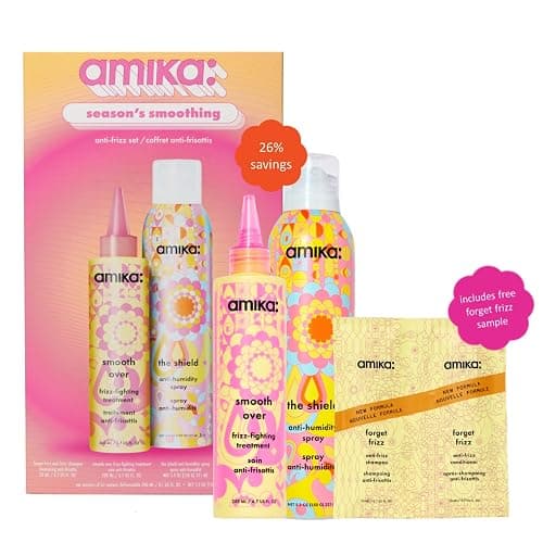 amika the shield anti-humidity spray | lightweight, invisible heat protection spray, contains UV filters, for smooth, frizz free hair thumbnail 2