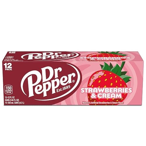 Dr Pepper Strawberries and Cream Soda, 12 fl oz cans, 12 Pack thumbnail 7