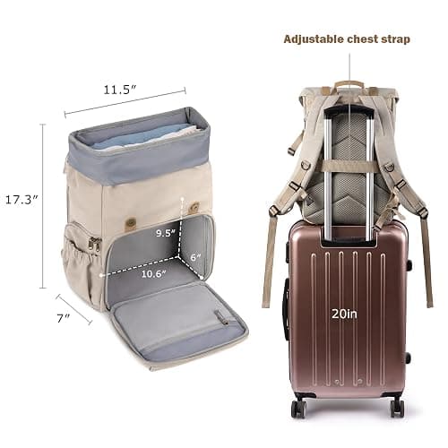 BAGSMART Camera Backpack, DSLR Camera Bag, Waterproof Camera Bag Backpack for Photographers, Fit up to 15" Laptop with Rain Cover and Tripod Holder, Ivory White thumbnail 6