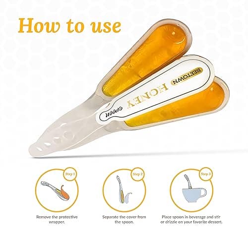 Elephant Park 100% Raw Unfiltered Honey Spoon Stirrer 20 Pack Premium US Grade A Non-GMO Individually Wrapped And Sealed On The Go Single Serve Natural Sweetener thumbnail 4