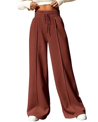 BTFBM Womens Wide Leg Sweatpants Casual Loose Solid Color Pants Comfy Lounge Joggers Baggy Sweatpants Pockets - Image 1