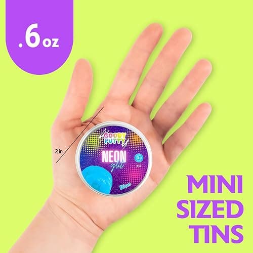 Goody Putty Neon Glitter Fidgety Putty Toy for Kids (1 Set (5 Tins)) thumbnail 2