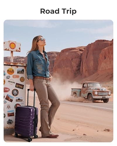 BAGSMART Carry On Luggage 22x14x9 Airline Approved with Spinner Wheels,Lightweight 20 Inch Luggage with TSA Lock,Expandable Hard Shell Carry On Suitcases for Men Women,Pink thumbnail 9