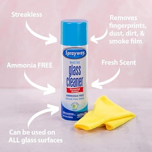 Sprayway Glass Cleaner Foaming Aerosol Spray, 19oz, Pack of 2 | Ammonia-Free, Streakless, Fast-Acting | Cleans & Polishes Glass Surfaces | Fresh Scent, Removes Fingerprints, Dust, Dirt, Smoke Film thumbnail 3