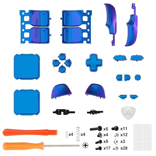 eXtremeRate Chameleon Purple Blue Replacement Full Set Buttons for Steam Deck, DIY Custom ABXY D-pad Trackpad Bumpers Triggers Buttons Sets for Steam Deck LCD Handheld Console - Console NOT Included thumbnail 2