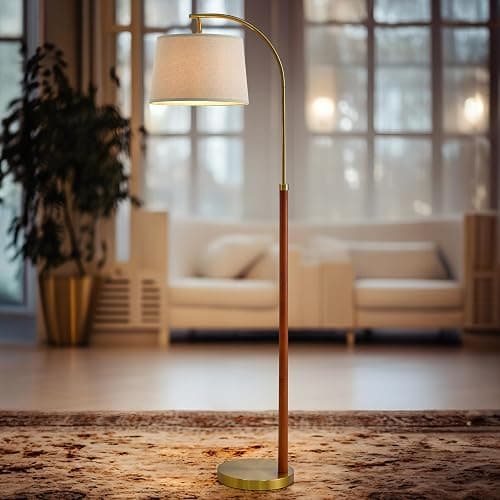 G-SAFAVA 62.5" Gold Floor Lamp for Living Room with Foot Switch Standing Lamp Tall Industrial Reading for Bedroom Office - Gold thumbnail 2