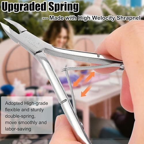 LePinko 4 Packs Upgraded Cuticle Trimmer kit, Sharp Dead Skin Clipper, Labor-saving Cuticula Remover for Fingernail Toenail, Manicure Pedicure Tool for Women Men, 5mm Jaw - 4PACK thumbnail 5