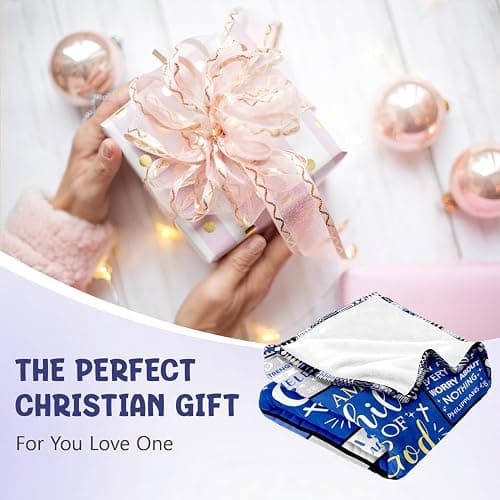 Christian Gifts for Men - Baptism Gifts for Boys & Men - Bible Verse Christian Blanket - Inspirational Birthday Religious Catholic Spiritual Confirmation Gift for Man Son Dad - Throw Blanket 50"x60" thumbnail 4