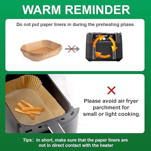 Parchment Paper for bella 4Qt Slim Air Fryer, 200pcs Air Fryer Liners for bella 6Qt Slim Air Fryer thumbnail 5
