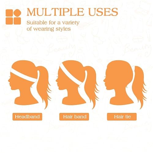 DiyJibb Headbands for Women, Stretchy Non Slip Soft Cotton Cloth Hair Bands for Sports, Workout, Yoga and Running, 7pcs thumbnail 8