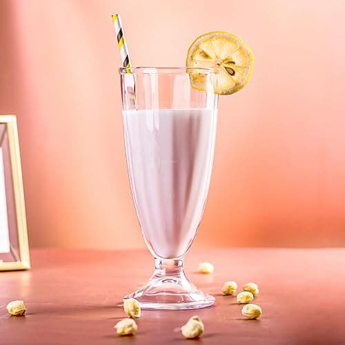 binsakao Milkshake Glasses Cups Soda Fountain with Spoons, Milk Shake, Ice Cream Soda Glass Set of 2 (11.5 oz, Clear) thumbnail 5