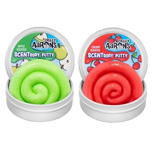 Crazy Aaron’s SCENTsory® Thinking Putty® Bundle - Crisp Apple and Very Cherry - Made in USA - Image 1