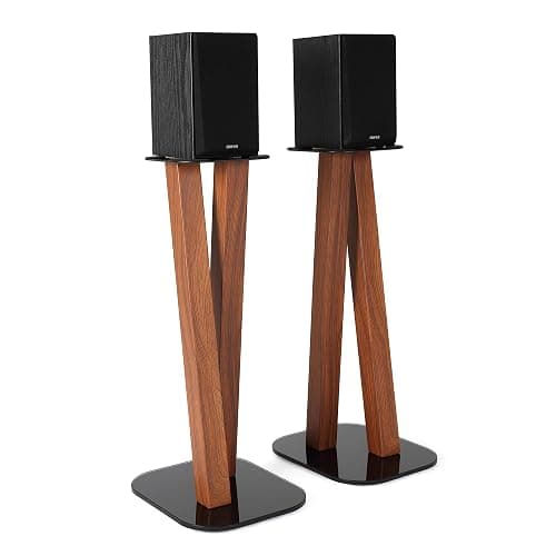 EXIMUS One Pair Fixed Height Universal Speaker Floor Stands - Cedar - 600 Series - Image 1