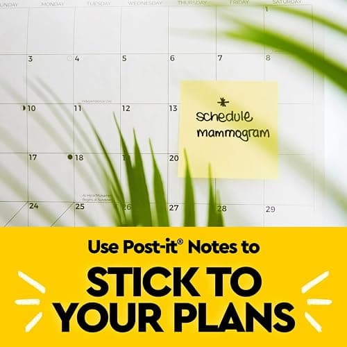 Post-it Notes, 3 x 3 in, The Iconic Canary Yellow Note, 12 Lined Pads | School Supplies and Office Products thumbnail 7