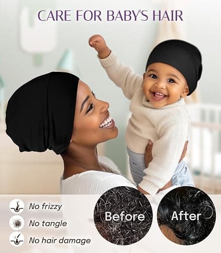 OLESILK Silk Baby Bonnet for 0-6 Months - 100% Mulberry Silk Toddler Hair Bonnet, Adjustable Night Cap for Sleeping thumbnail 3
