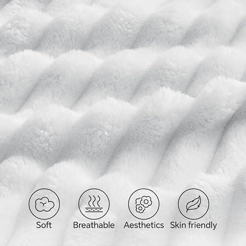 BEDELITE Fluffy Striped Body Pillow Cover with Zipper, Bright White, 20x54 | Ultra-soft Faux Fur with 14D Striped Texture, Comfy, Plush, and Cloud-like, Body Pillow Pillowcase for Bed Couch Room Decor thumbnail 5