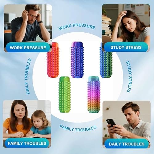 3PC Little Ouchies Fidget Toys Adults, Pain Stim Fidget Anxiety Relief Pain Stim Pocket Sensory Toys for Anxiety and Stress Reduction,Portable Travel Stress Relief Spiky Fidget Keychain (Style-1) thumbnail 6