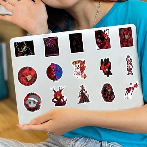 122Pcs Alastor Stickers Pack, Aesthetic Vinyl Waterproof Sticker Decals for Water Bottle,Laptop,Phone,Skateboard,Scrapbooking,Bumper for Teens Adults Fans for Party Supply… thumbnail 2