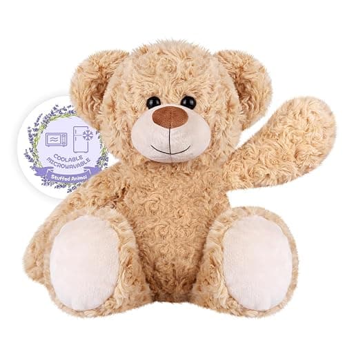SuzziPals Teddy Bear Stuffed Animals, Microwavable Stuffed Animal Heating Pads for Heat Therapy, Stress Relief Toy for Anxiety, Cuddle, Companion, Bear Plush Gifts for Girls Boys Adults - Teddy Bear - Image 1