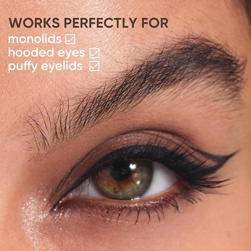 JUDYDOLL Ultra-Fine Liquid Eyeliner-Precision Tip for Wing Line, Smudge-Proof, Quick-Drying, Waterproof, Easy to Get Inner Corner Lined, Hooded Eyes-Friendly (#01 Black) thumbnail 6