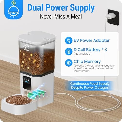 Frienhund Automatic Cat Feeder with 2K Camera: 5G WiFi Automatic Dog Feeder with Night Vision,Cat Food Dispenser with 7L Large Food Storage Container for Multiple Pet,Detachable for Easy Clean -29 Cup thumbnail 8