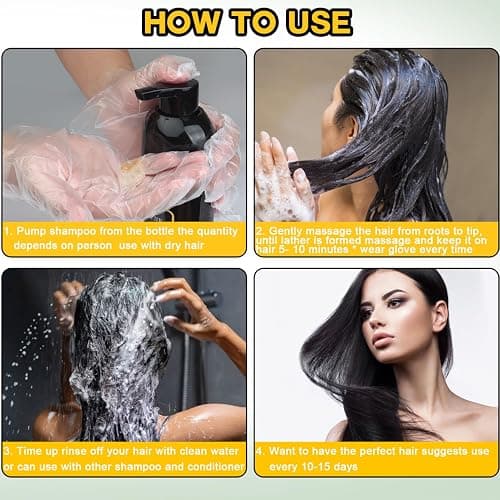 Hair Dye Shampoo 3 in 1 for Gray Hair, Herbal Ingredients Natural Shampoo Hair Dye for Women Men (Black) thumbnail 7