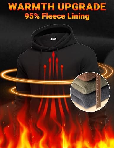 COOFANDY Men Cotton Fleece Hooded Sweatshirt Casual Long Sleeve Hoodies Pullover Fashion Drawstring Hoodie with Kanga Pocket thumbnail 4