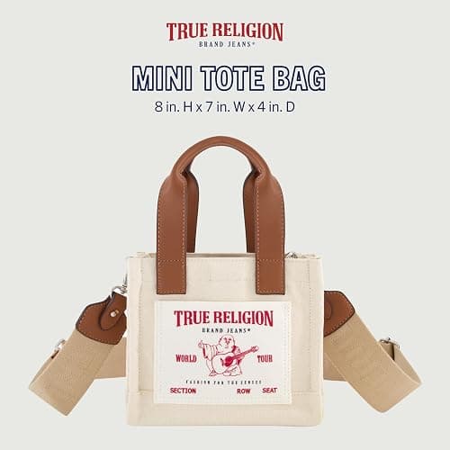 True Religion Tote Bag,kids Mini Travel Shoulder Bag with Adjustable Strap thumbnail 3