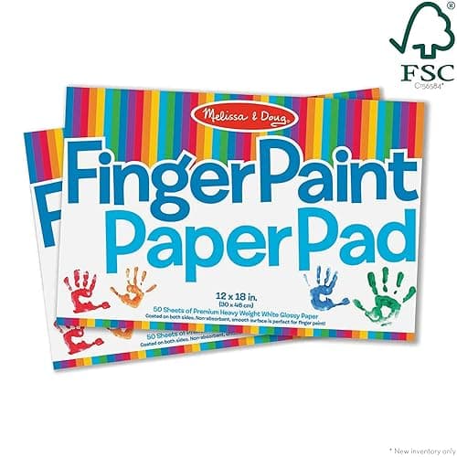 Melissa & Doug Finger Paint Paper Pad (12 x 18 inches) - 50 Sheets, 2-Pack - FSC Certified thumbnail 5