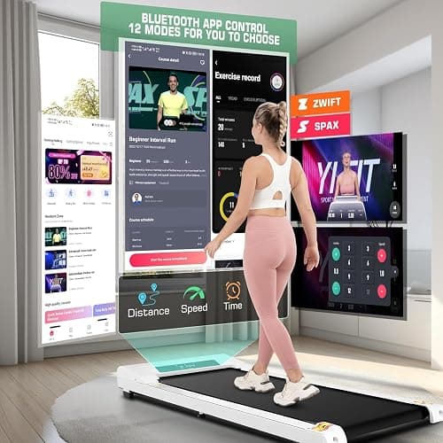 Walking Pad Treadmill 300 Lb Capacity Portable Treadmills for Home Office Under Desk Treadmill with App & Remote Control, LED Display/Ultra-Quiet/Installation-Free thumbnail 2
