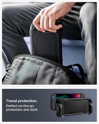 Spigen Rugged Armor Case Compatible with Nintendo Switch 2 2025 Cover with Hand Strap - Matte Black thumbnail 6