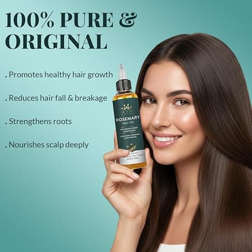 AVD Organics Rosemary Oil for Hair | Infused with Biotin | Hair Stregthening Nourishing and Volumizing | infused with Jojoba & Castor Oil | NON - GMO 120ml thumbnail 4
