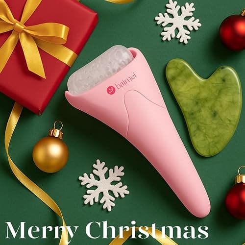 BAIMEI IcyMe Ice Roller for Face and Gua Sha Facial Tool Set, Ice Face Roller Reduces Puffiness Relieves Migraines Skin Care Tools, Self Care Gift for Women - Pink thumbnail 2