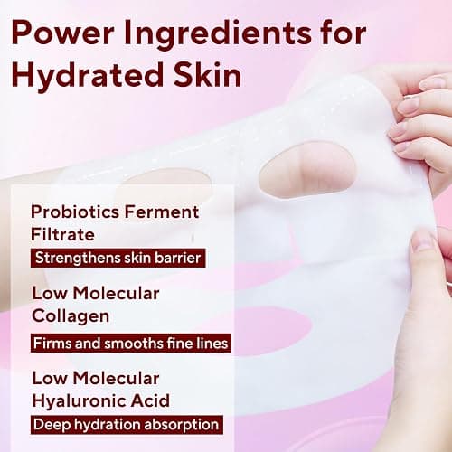 Nityrliv Collagen Face Mask, 4 Pack Bio-Collagen Real Deep Mask Overnight Hydrating Face Mask for All Skin Types,Original Hydrating Collagen Face Mask thumbnail 5