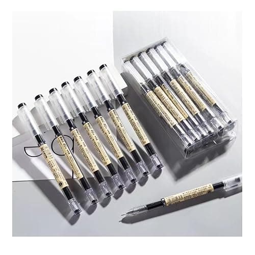 Gel ink Pen 0.35mm Black Liquid Ink Rollerball Gel Pens Quick Drying fine point Pens Ballpoint Japanese Pens Premium School Office student Exam Writing Stationery Supply 12 Pcs/Set (Black) thumbnail 6
