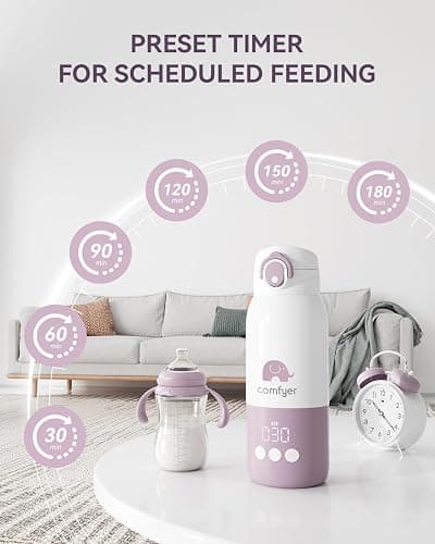 comfyer Portable Milk Warmer for Travel, Portable Bottle Warmer with Fast Heating & Long Battery Life, Instant Breast Milk, Formula or Water Warmer with 12 Ounces Big Capacity, Car, Airplane Journey thumbnail 3