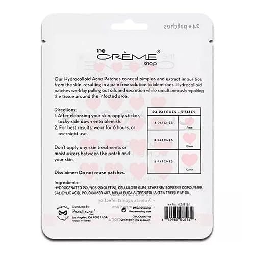 The Crème Shop Heart Shape Clear Skin Hydrocolloid Dark Spot Acne Patches - Infused with Salicylic Acid + Witch Hazel | Adhesive patches that fight pesky pimples. (72 Patches / 3 Sizes) thumbnail 5