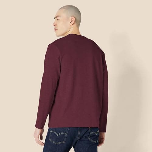 Men's burgundy long-sleeve t-shirt thumbnail 2