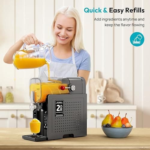 Rellytech Slushie Machine for Home - No Ice Needed Slushy Maker Ice Cream Maker, Professional Frozen Drink Maker, Auto Self-Cleaning, 6 Preset Programs, Frozen Margaritas, Frappés, Milkshake thumbnail 2