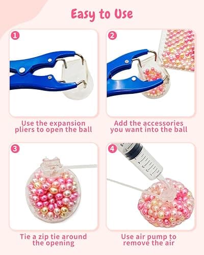 ALKB DIY Stress Ball Making Kit, TPR Skins Filler Tools Anxiety Relief Gift | Squishy Making Kit, Make Your Own Stress Balls thumbnail 4