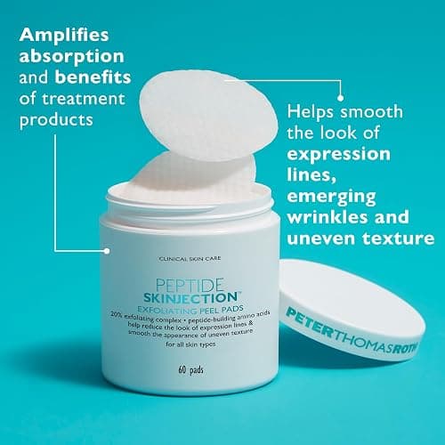 Peter Thomas Roth | Peptide Skinjection™ Exfoliating Peel Pads, For Smoothing Expression Lines & Emerging Wrinkles, Fragrance-Free, Alcohol-Free, For All Skin Types thumbnail 3