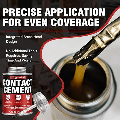 Contact Cement Adhesive 4.16 Oz, High Performance Neoprene Contact Adhesive with Brush, Flexible & Strong Bonding for Woodworking, Leather, Furniture Repairs and DIY Crafts (LDXJ-W01) thumbnail 4