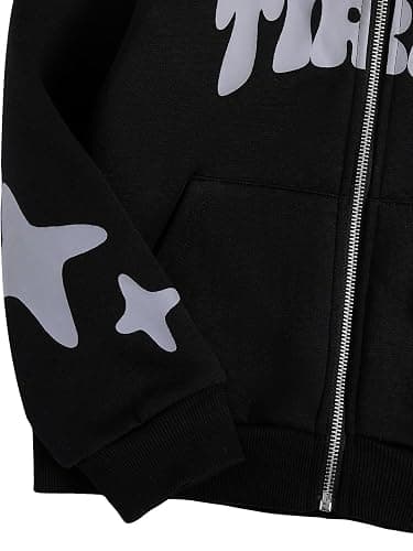 SOLY HUX Boy's Zip Up Hoodies Y2k Letter Graphic Sweatshirt | Long Sleeve, Streetwear Jacket thumbnail 5