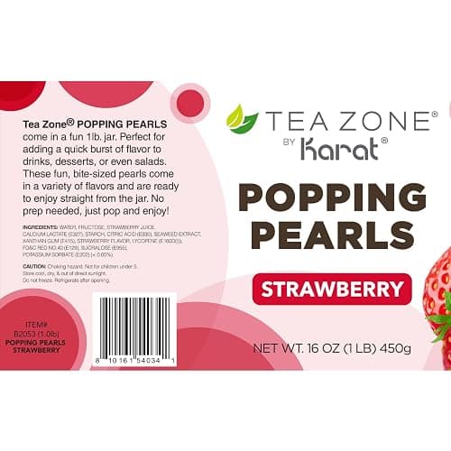 Tea Zone [1 Pound] Strawberry Popping Pearls, Bursting Pearls for Teas, Shakes, Smoothies, Dessert Toppings - 1 Pound (Pack of 1) - Strawberry thumbnail 7